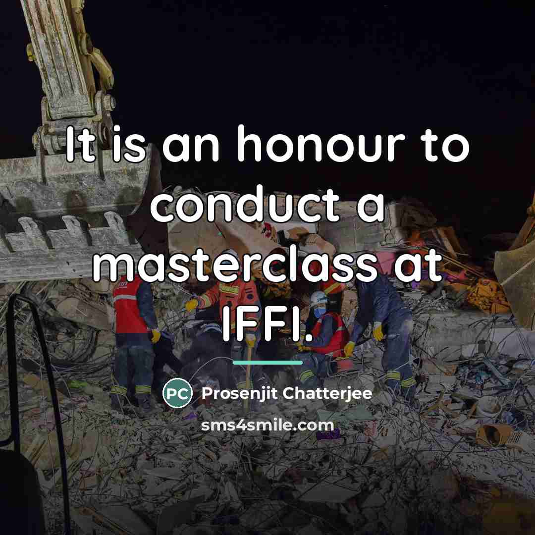 “It is an honour to conduct a masterclass at IFFI.…” quote by Prosenjit Chatterjee