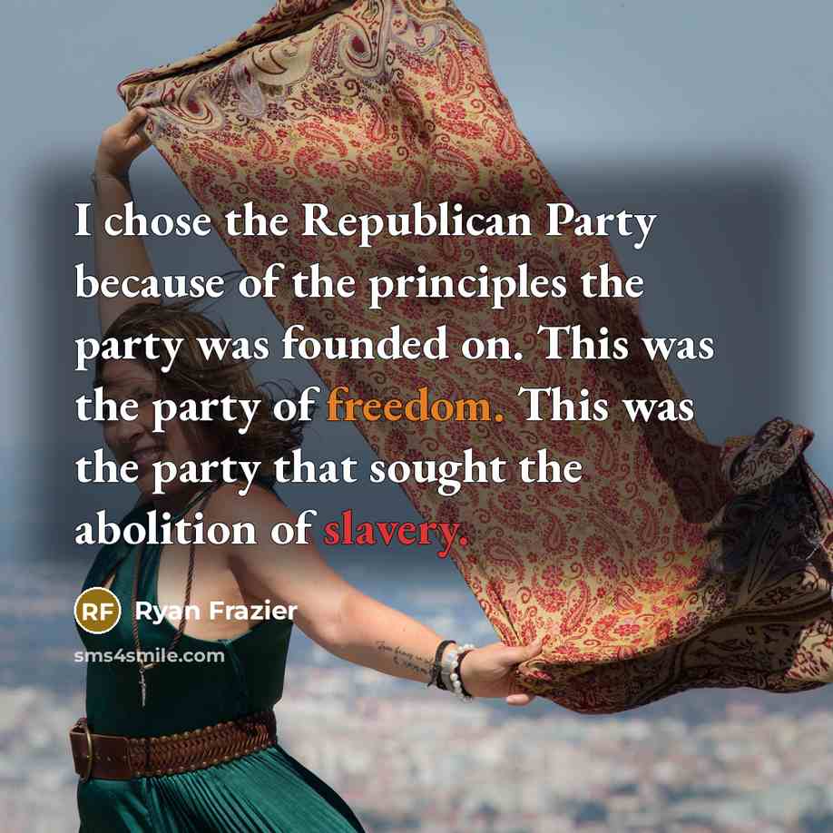 “I chose the Republican Party because of the principles the…” quote by Ryan Frazier