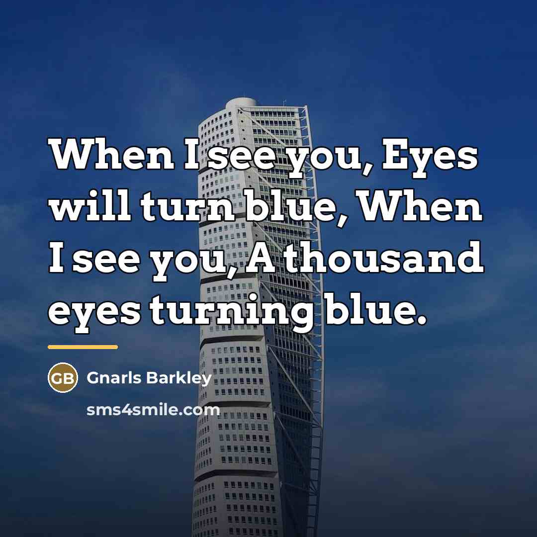 “When I see you, Eyes will turn blue, When I…” quote by Gnarls Barkley