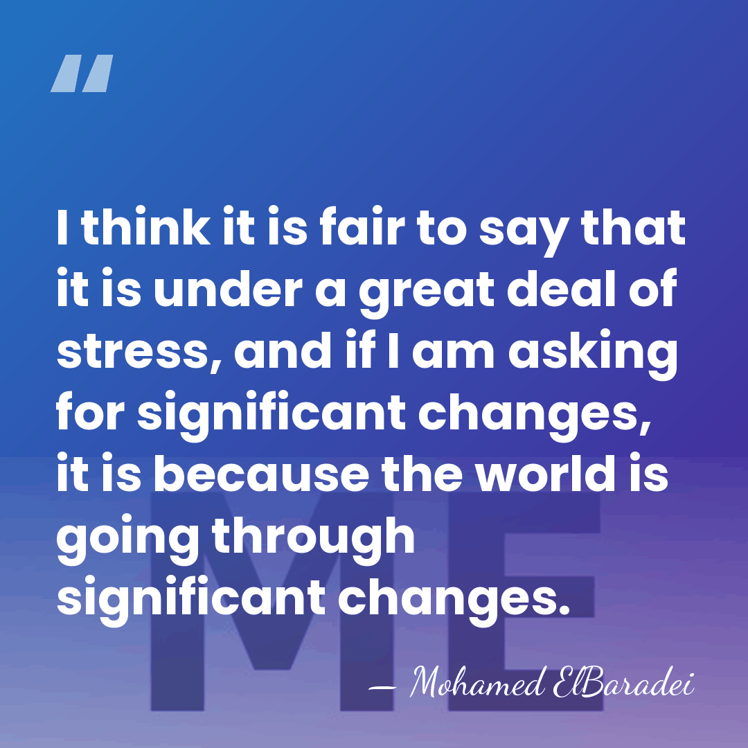 I think it is fair to say that it is under a&hellip; - Mohamed ElBaradei
