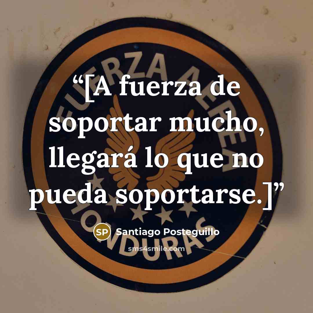 “[A fuerza de soportar mucho, llegará lo que no pueda soportarse.]” quote by Santiago Posteguillo