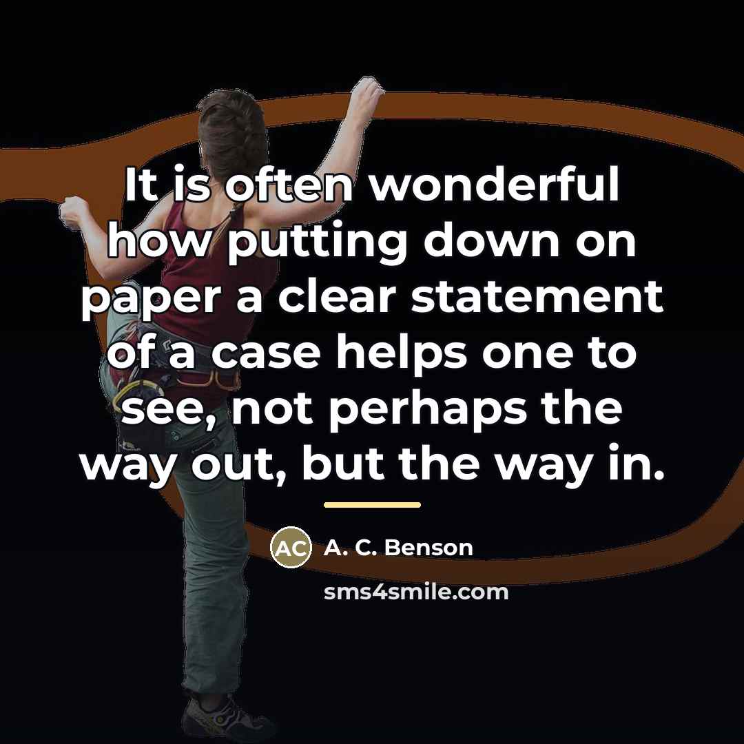 “It is often wonderful how putting down on paper a…” quote by A. C. Benson