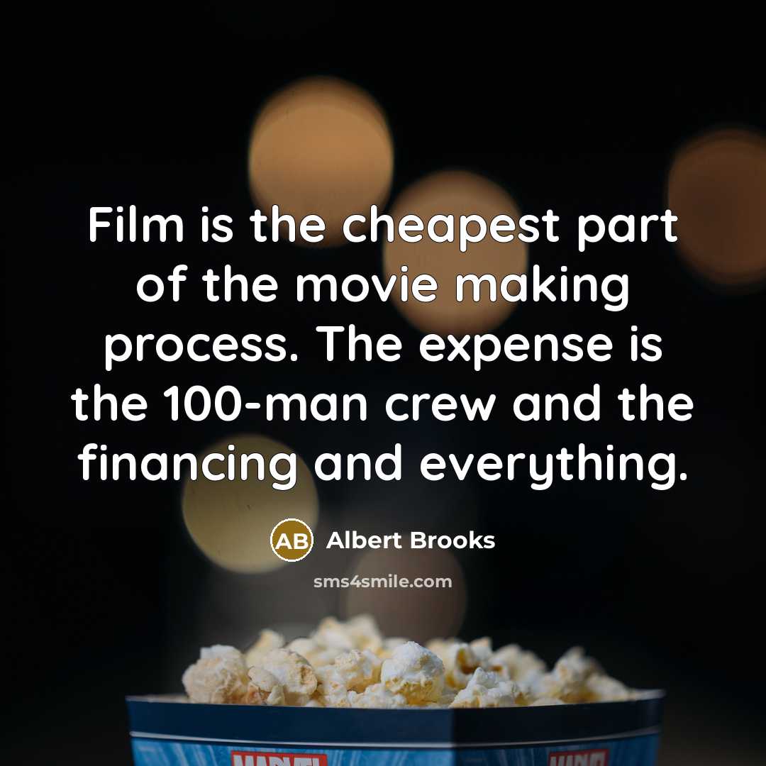 “Film is the cheapest part of the movie making process.…” quote by Albert Brooks