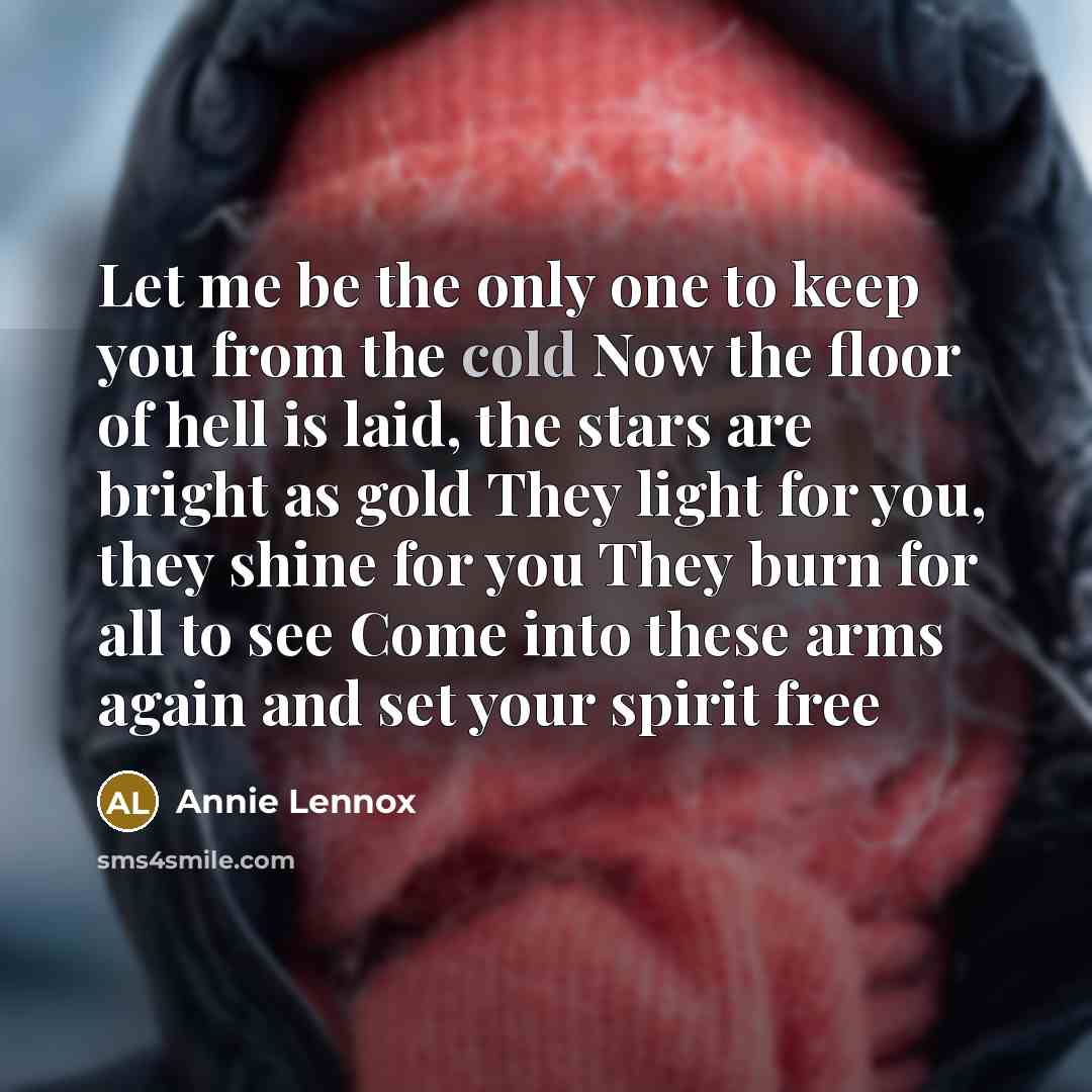 “Let me be the only one to keep you from…” quote by Annie Lennox