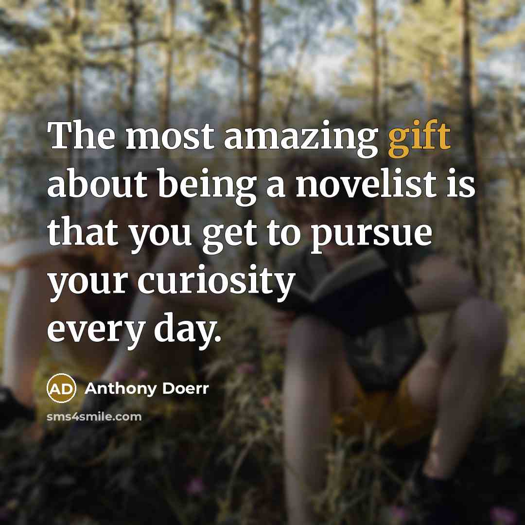 “The most amazing gift about being a novelist is that…” quote by Anthony Doerr