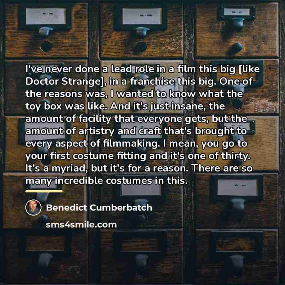 “I've never done a lead role in a film this…” quote by Benedict Cumberbatch