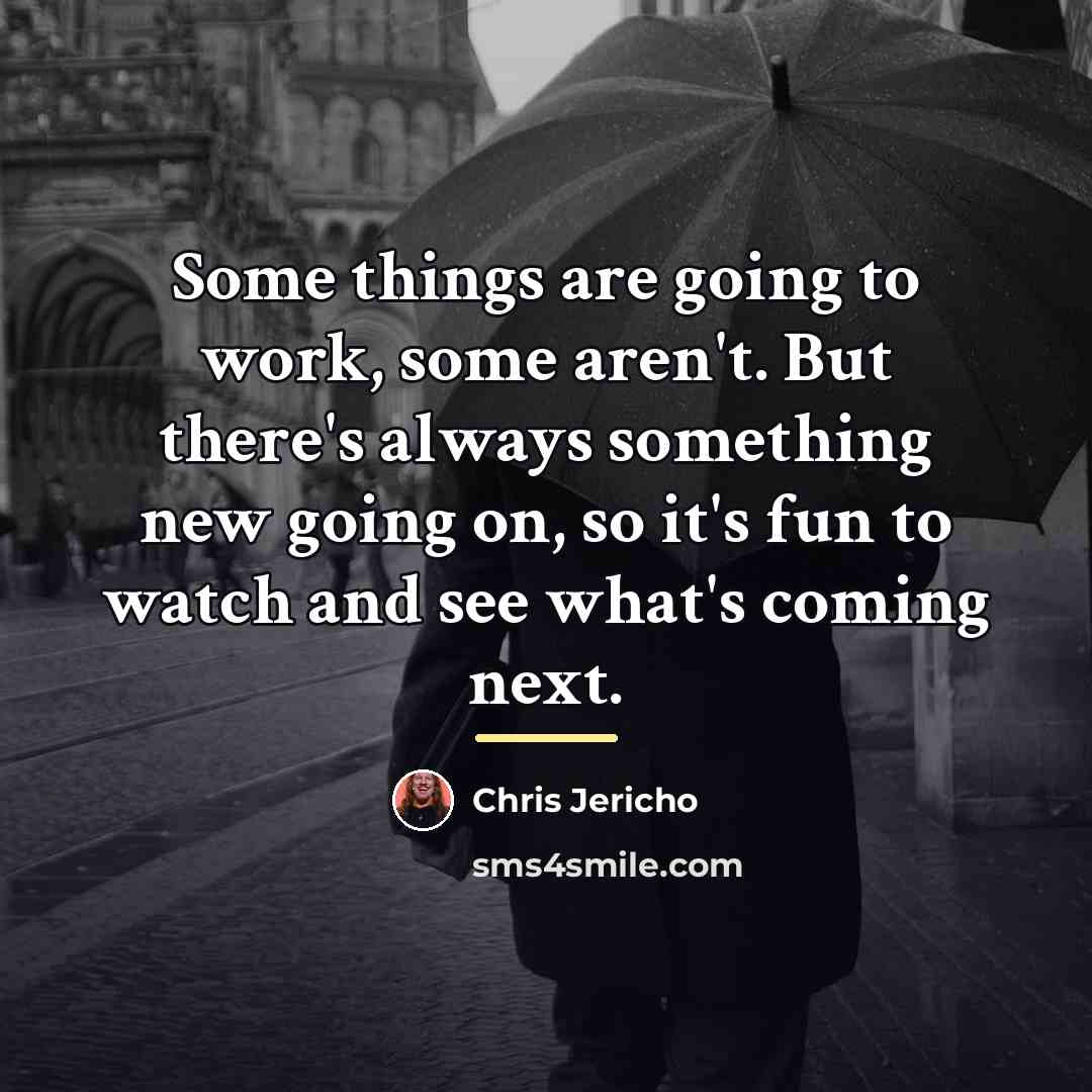 “Some things are going to work, some aren't. But there's…” quote by Chris Jericho