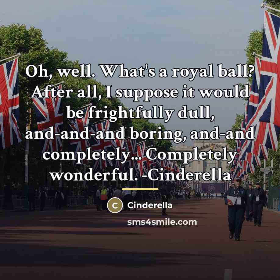 “Oh, well. What's a royal ball? After all, I suppose…” quote by Cinderella