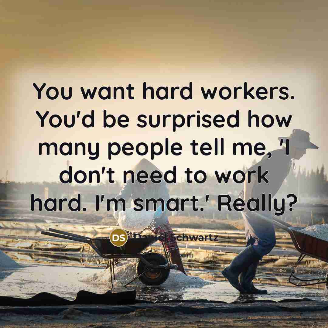 “You want hard workers. You'd be surprised how many people…” quote by Daniel Schwartz
