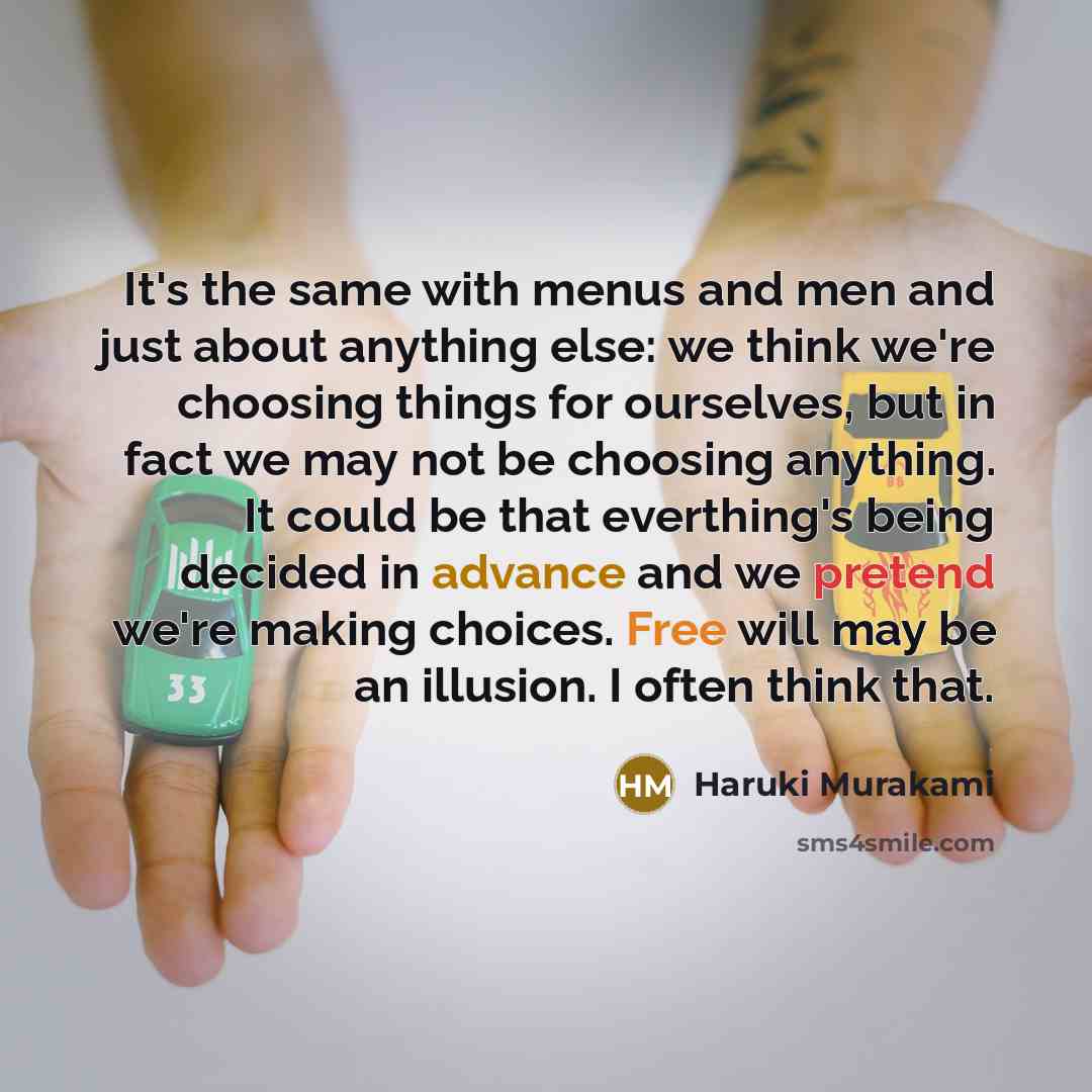 “It's the same with menus and men and just about…” quote by Haruki Murakami