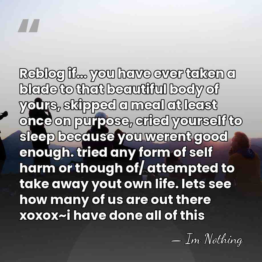 Reblog if... you have ever taken a blade to that beautiful body&hellip; - Im Nothing