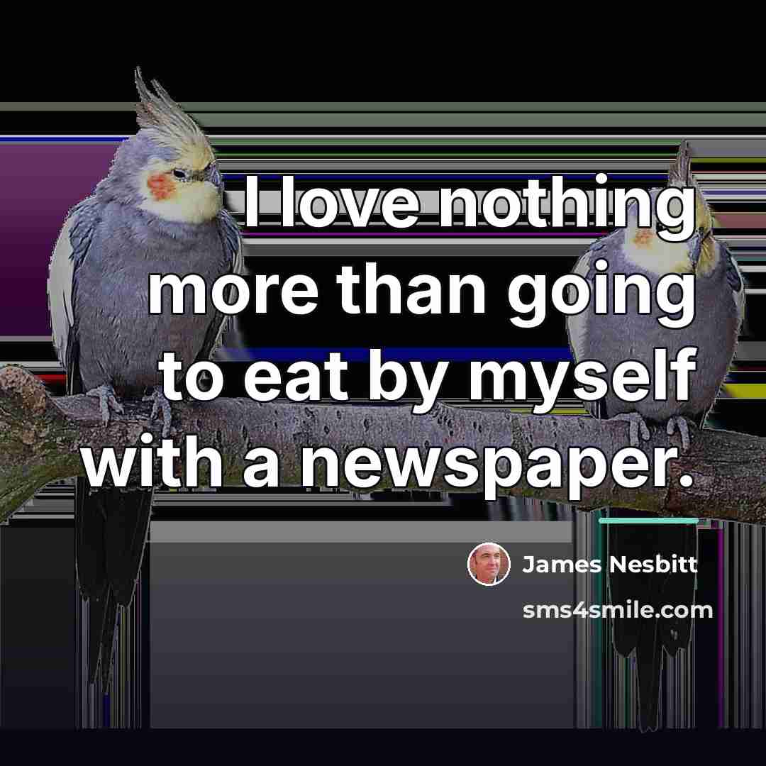 “I love nothing more than going to eat by myself…” quote by James Nesbitt