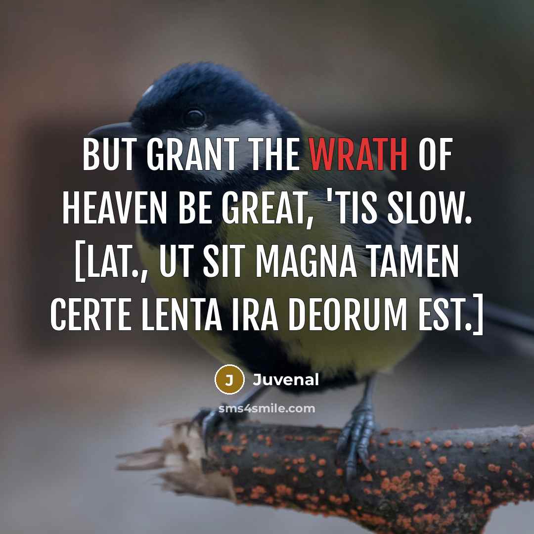 “But grant the wrath of Heaven be great, 'tis slow.…” quote by Juvenal