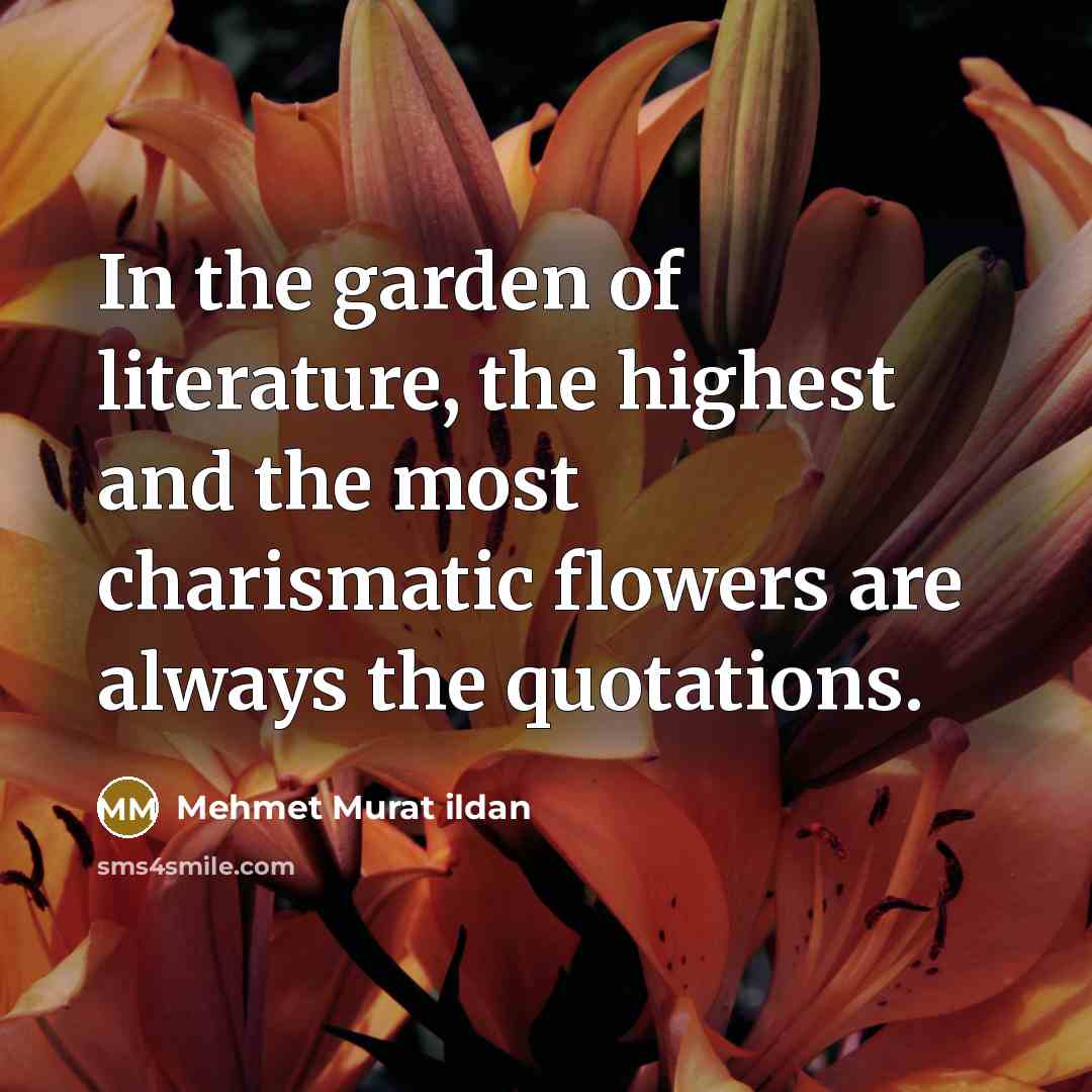 “In the garden of literature, the highest and the most…” quote by Mehmet Murat Ildan