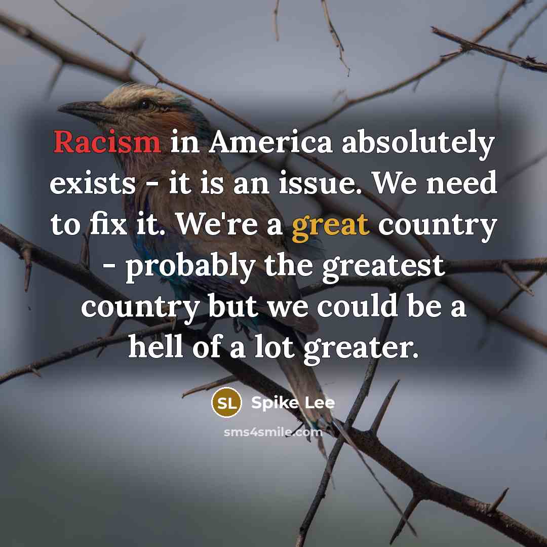“Racism in America absolutely exists - it is an issue.…” quote by Spike Lee