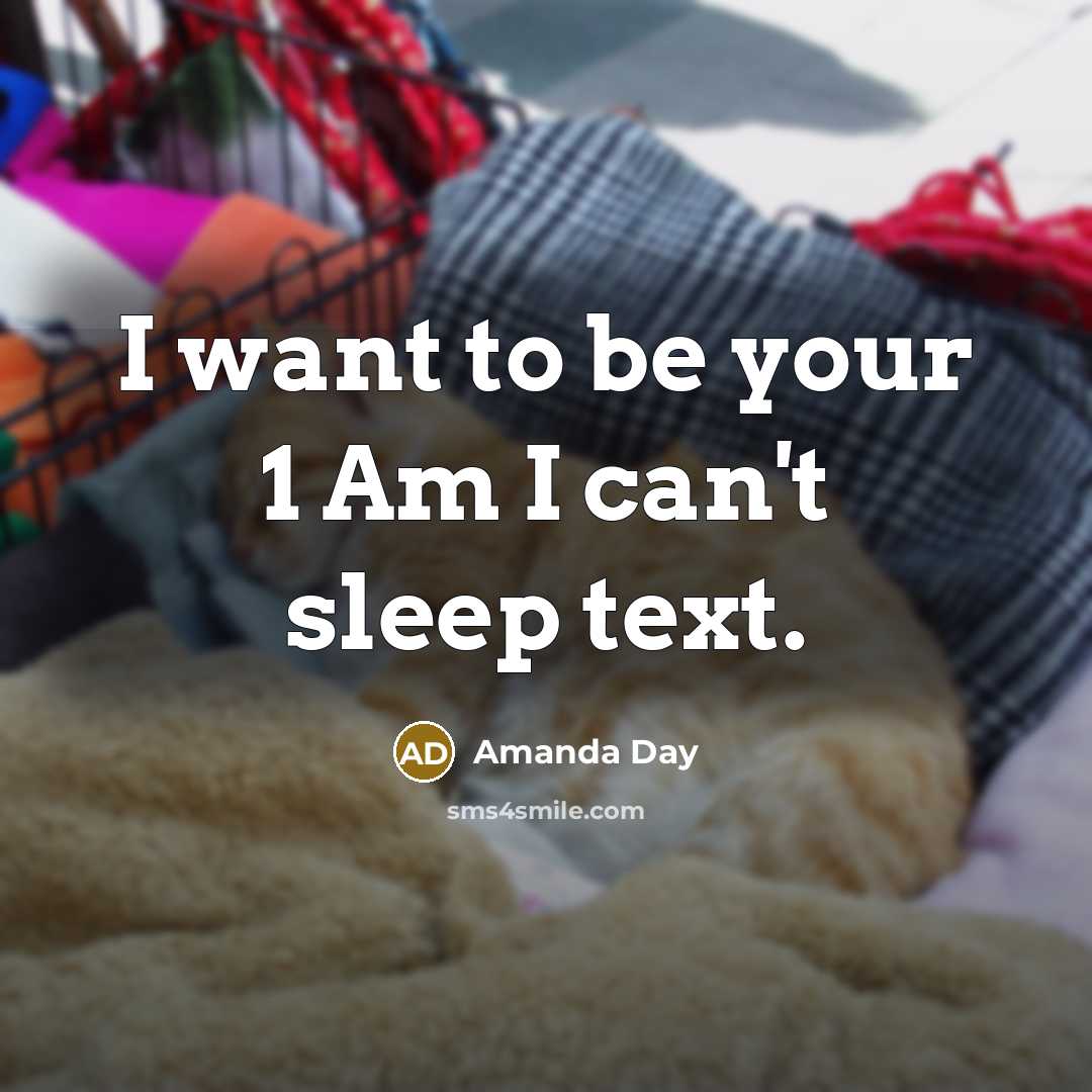 “I want to be your 1 Am I can't sleep text.” quote by Amanda Day