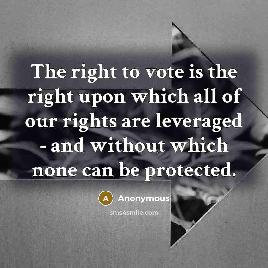 “The right to vote is the right upon which all…” quote by Anonymous