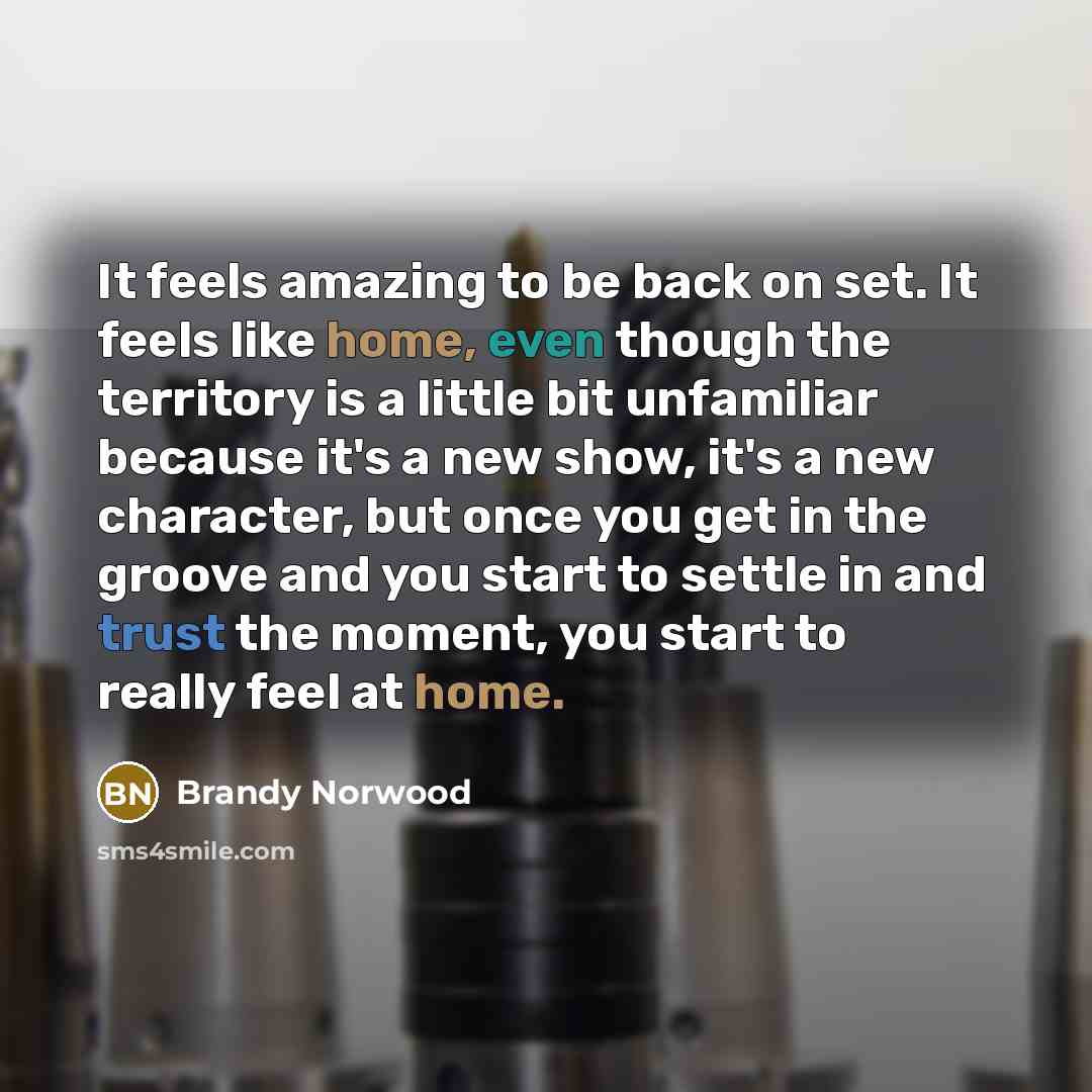 “It feels amazing to be back on set. It feels…” quote by Brandy Norwood