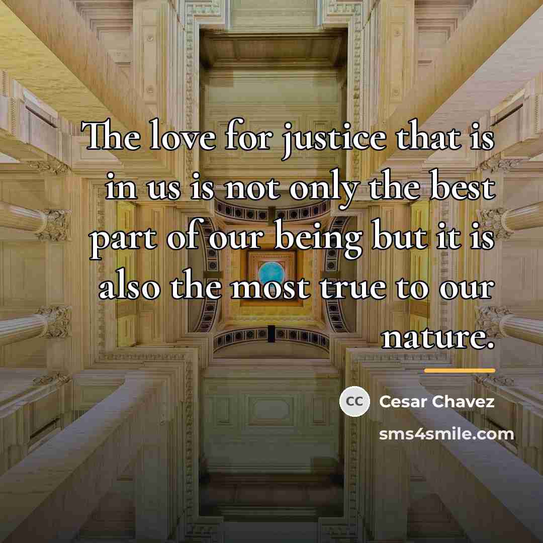 “The love for justice that is in us is not…” quote by Cesar Chavez