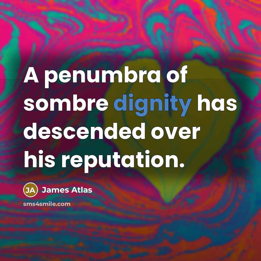 “A penumbra of sombre dignity has descended over his reputation.…” quote by James Atlas