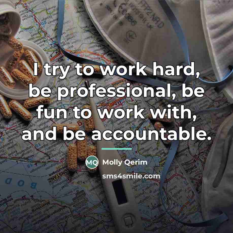 “I try to work hard, be professional, be fun to…” quote by Molly Qerim