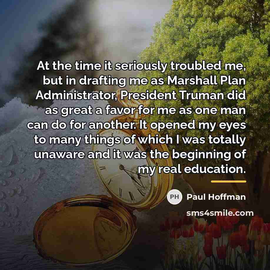 “At the time it seriously troubled me, but in drafting…” quote by Paul Hoffman