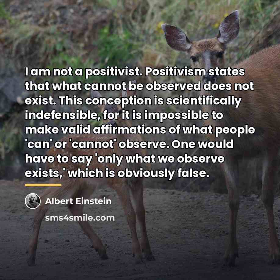 “I am not a positivist. Positivism states that what cannot…” quote by Albert Einstein