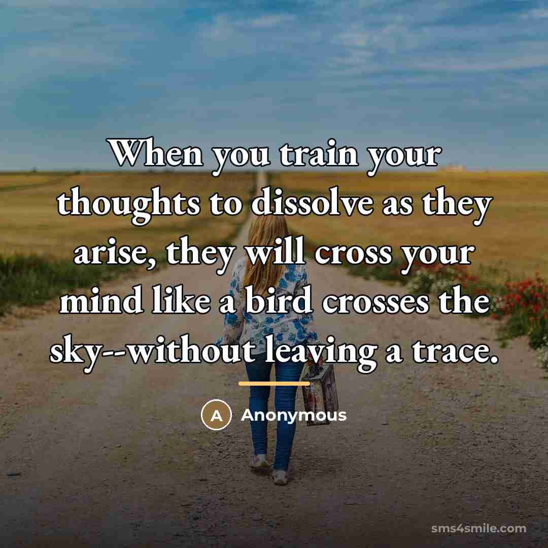 “When you train your thoughts to dissolve as they arise,…” quote by Julietta Suzuki