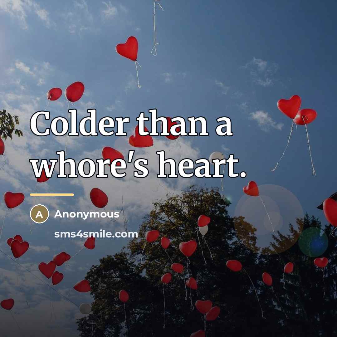 “Colder than a whore's heart.…” quote by Anonymous