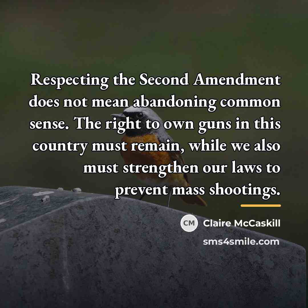 “Respecting the Second Amendment does not mean abandoning common sense.…” quote by Claire McCaskill