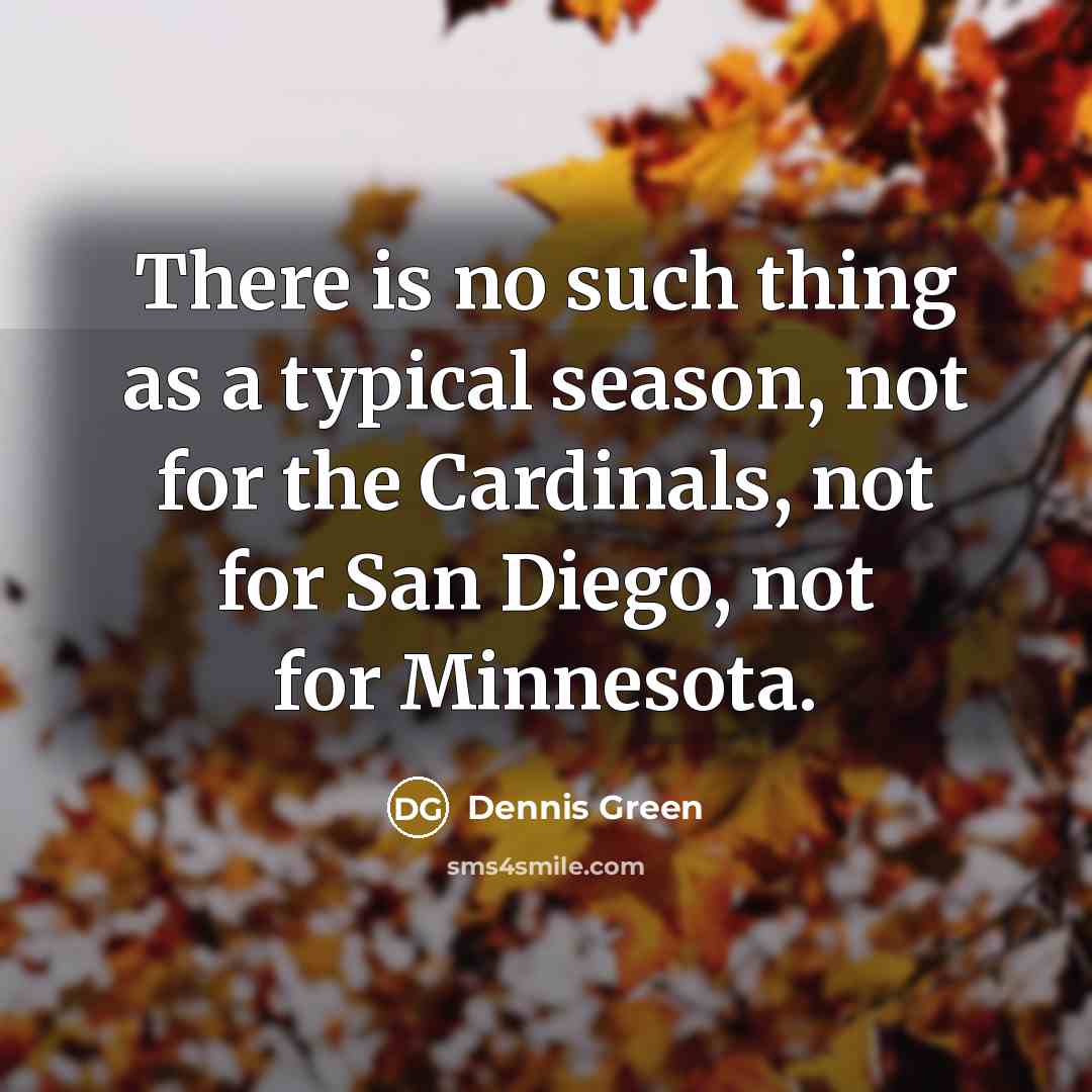 “There is no such thing as a typical season, not…” quote by Dennis Green