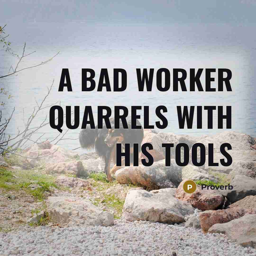 “A bad worker quarrels with his tools” quote by Proverb
