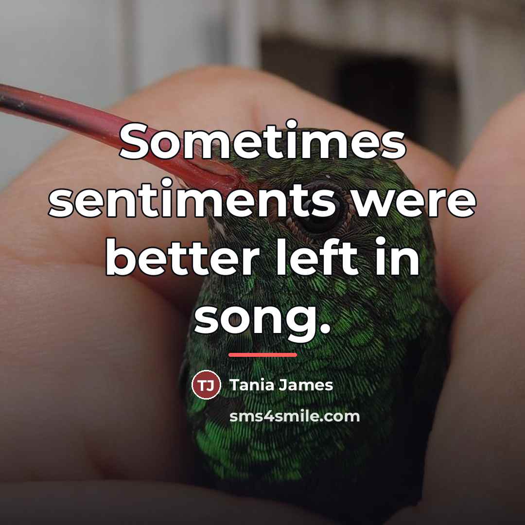 “Sometimes sentiments were better left in song.…” quote by Tania James