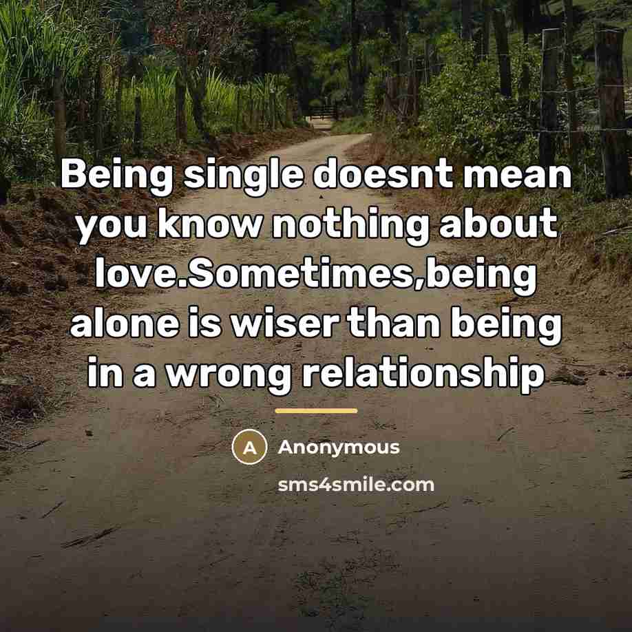 “Being single doesnt mean you know nothing about love.Sometimes,being alone…” quote by Anonymous
