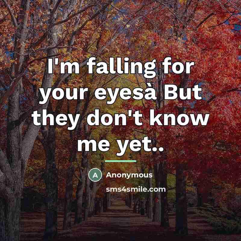 “I'm falling for your eyesà But they don't know me…” quote by Anonymous