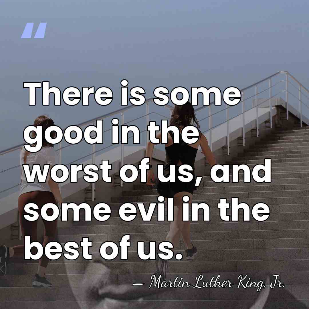 There is some good in the worst of us, and some evil&hellip; - Martin Luther King, Jr.