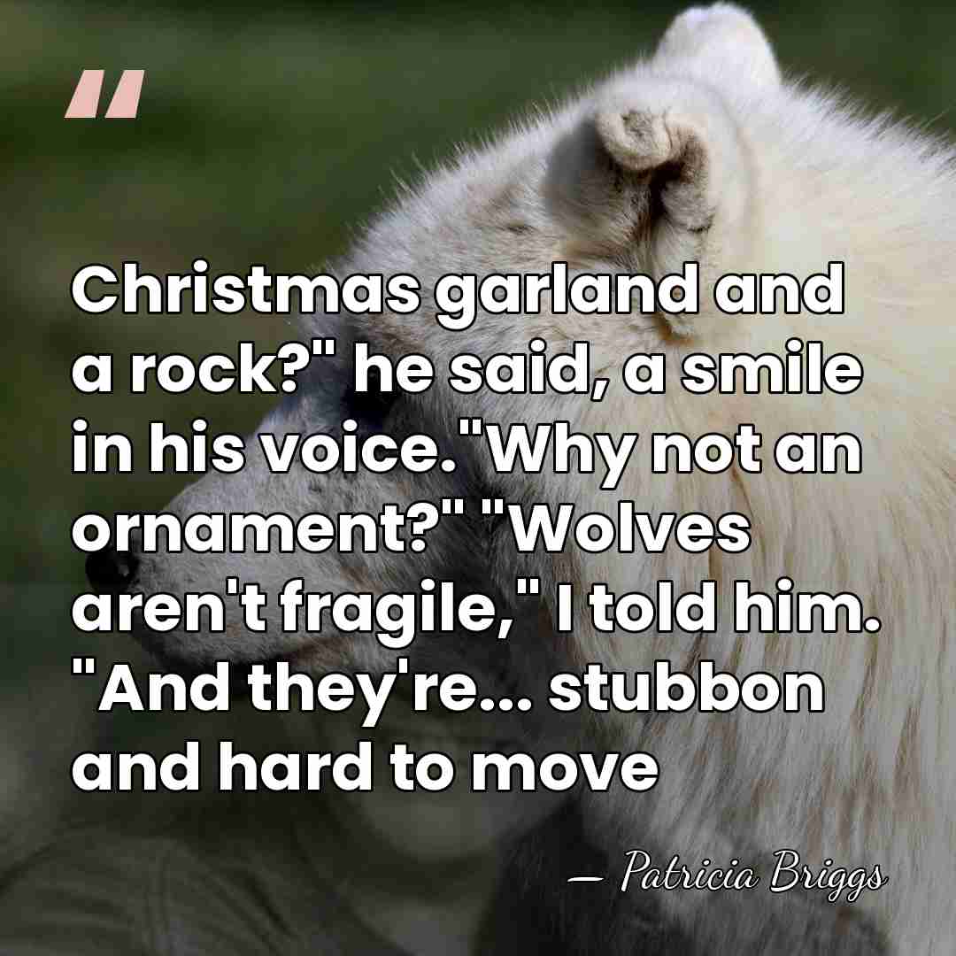 Christmas garland and a rock?" he said, a smile in his voice."Why&hellip; - Patricia Briggs