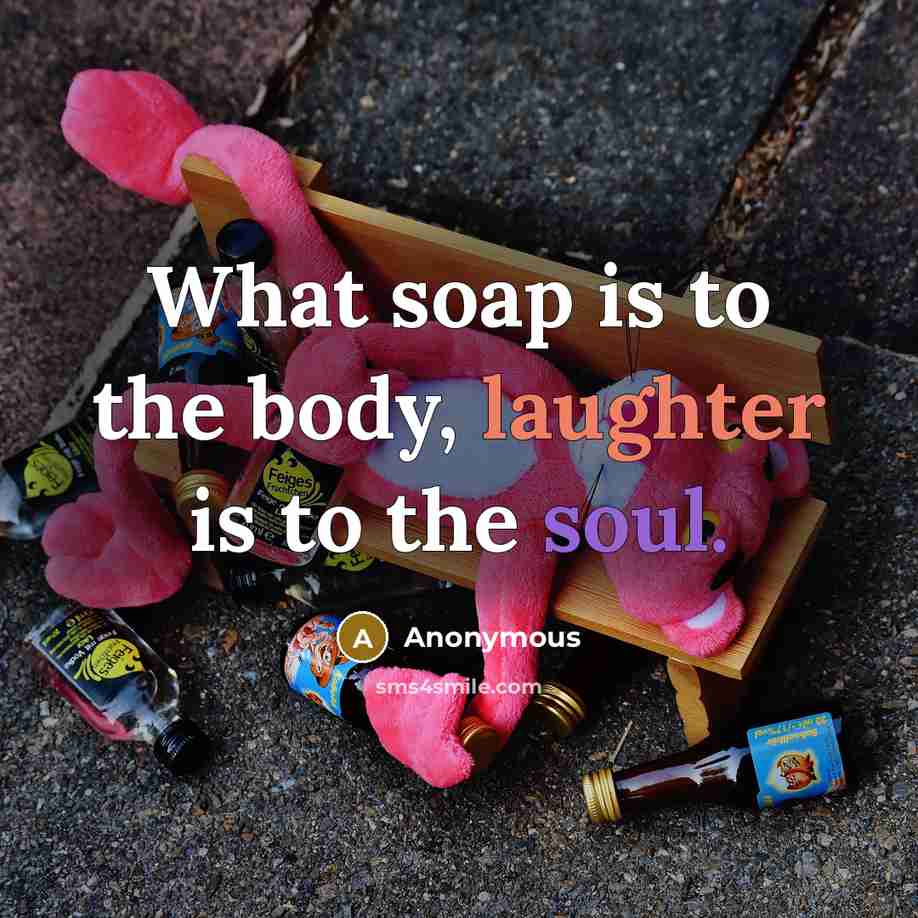 “What soap is to the body, laughter is to the soul.” quote by Anonymous