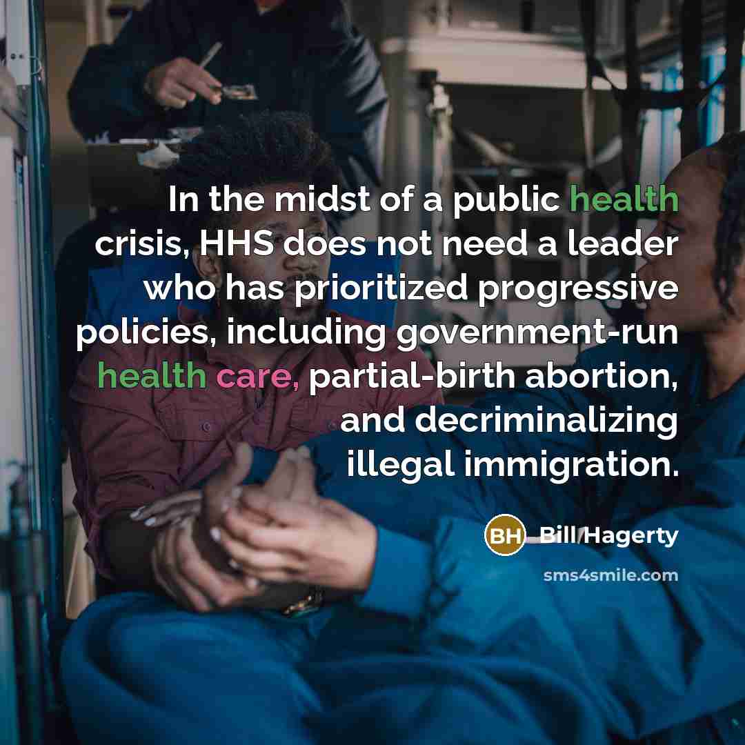 “In the midst of a public health crisis, HHS does…” quote by Bill Hagerty