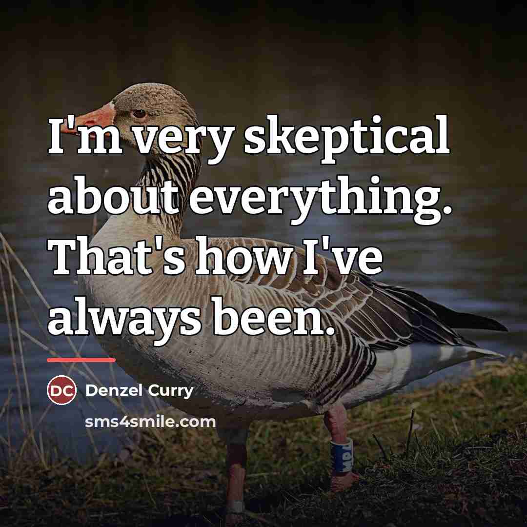 “I'm very skeptical about everything. That's how I've always been.…” quote by Denzel Curry