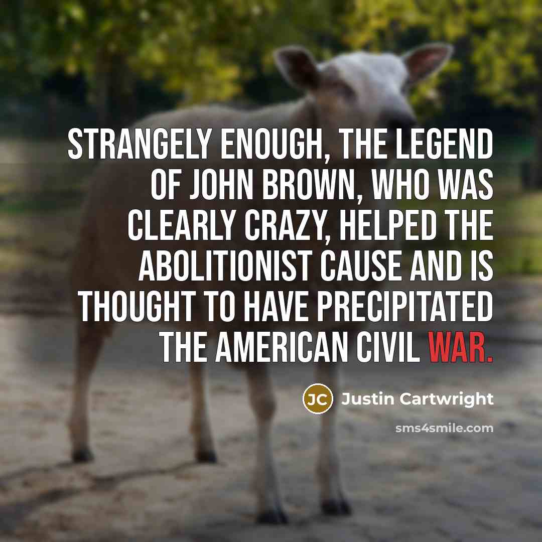 “Strangely enough, the legend of John Brown, who was clearly…” quote by Justin Cartwright