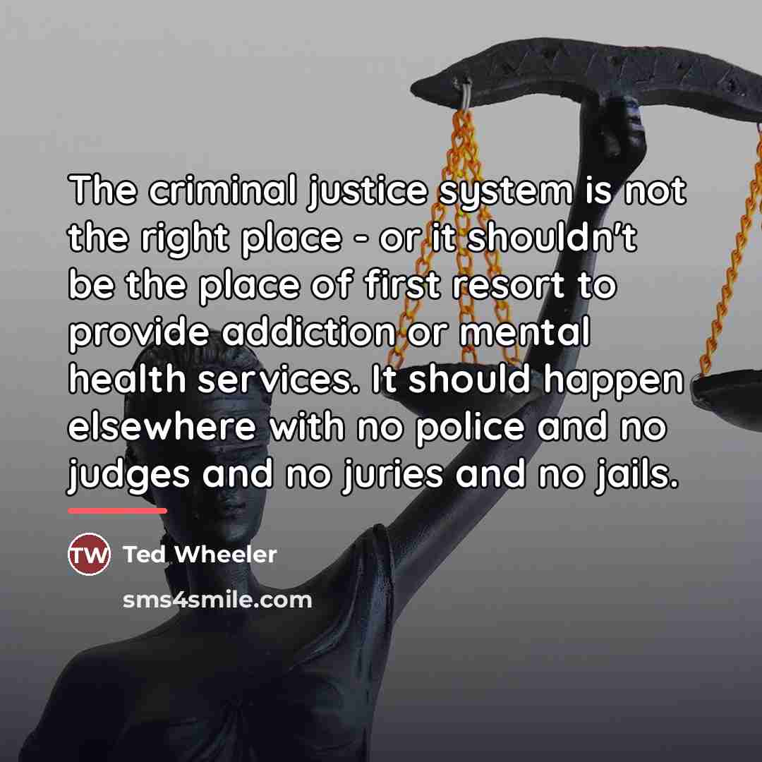 “The criminal justice system is not the right place -…” quote by Ted Wheeler