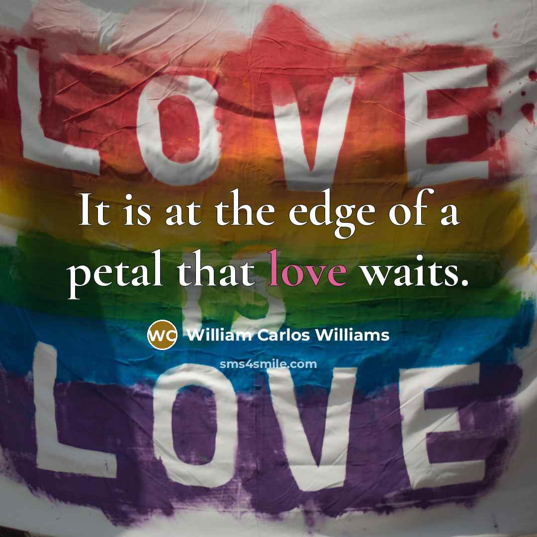 “It is at the edge of a petal that love…” quote by William Carlos Williams