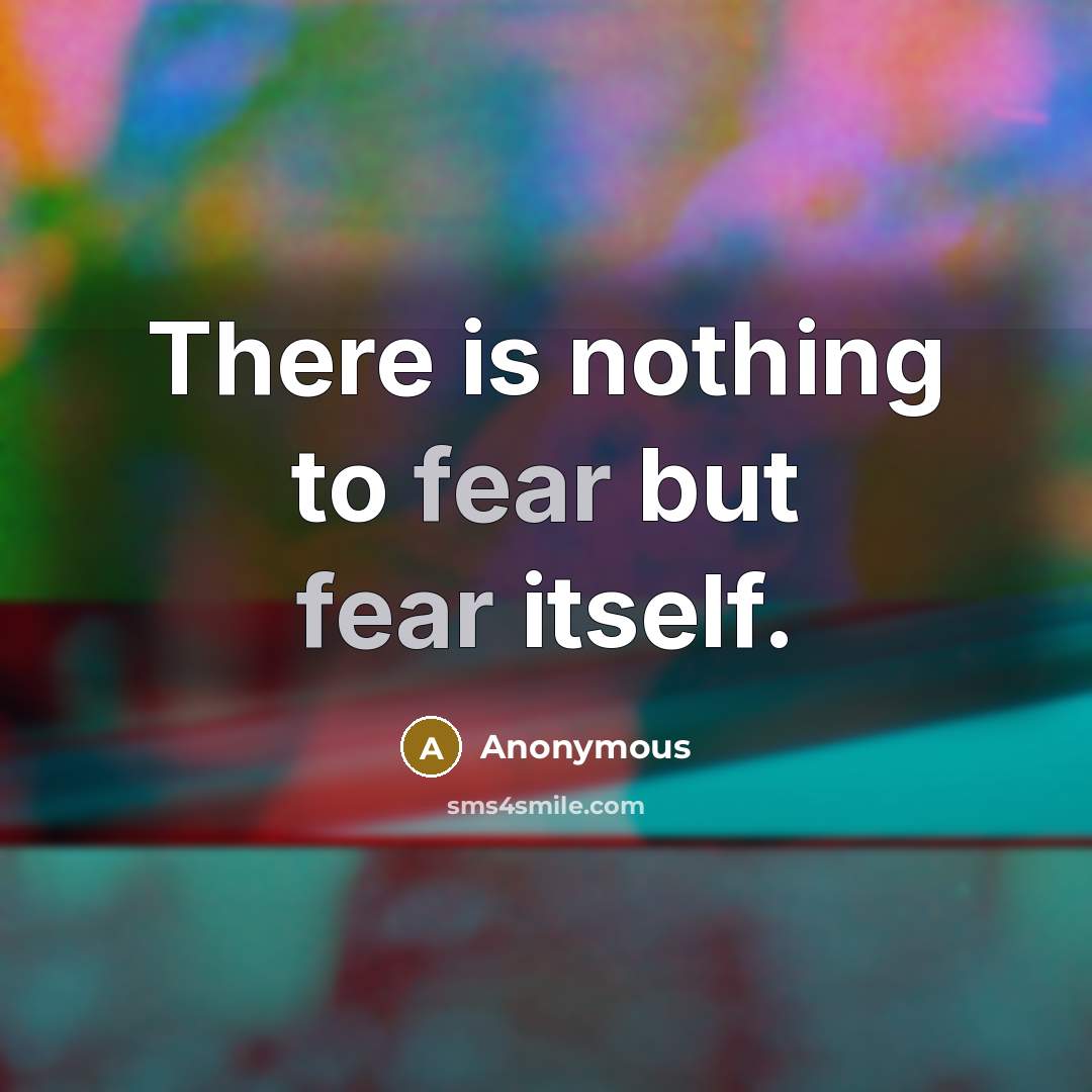 “There is nothing to fear but fear itself.…” quote by Anonymous