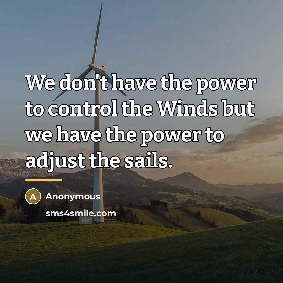 “We don't have the power to control the Winds but…” quote by Anonymous