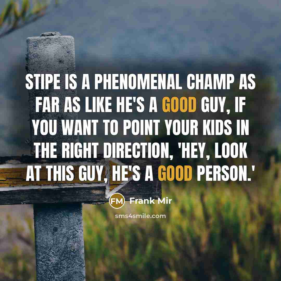 “Stipe is a phenomenal champ as far as like he's…” quote by Frank Mir