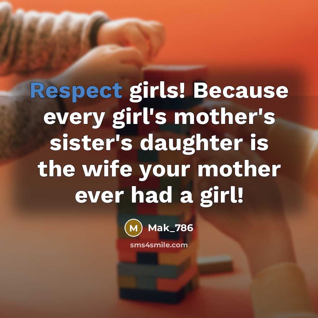 “Respect girls! Because every girl's mother's sister's daughter is the…” quote by Mak_786