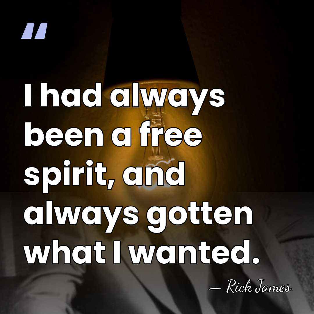 I had always been a free spirit, and always gotten what I&hellip; - Rick James