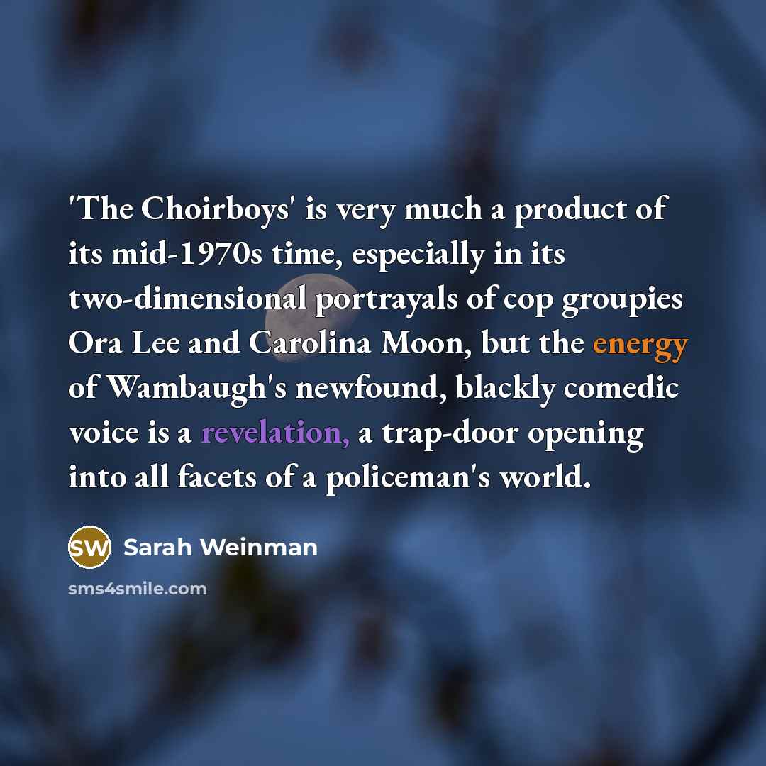 “'The Choirboys' is very much a product of its mid-1970s…” quote by Sarah Weinman