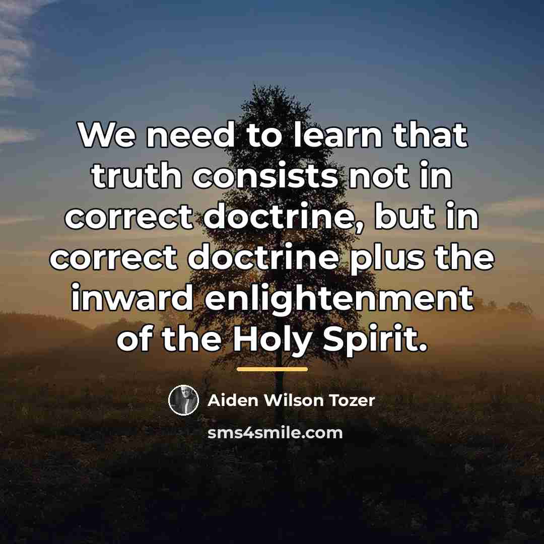 “We need to learn that truth consists not in correct…” quote by Aiden Wilson Tozer